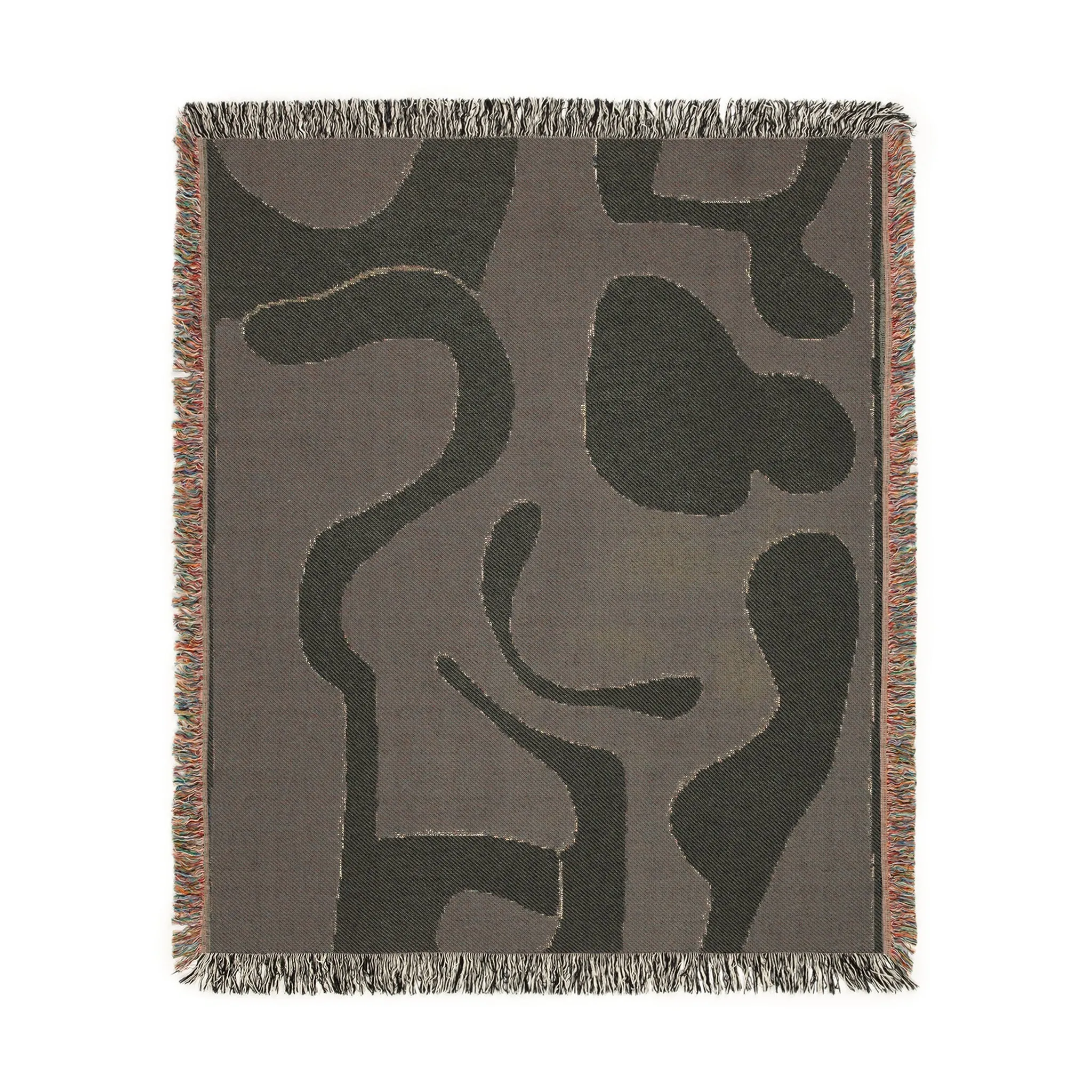 Abstract Blue Painting Woven Blanket