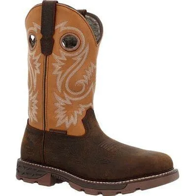 Georgia Men's Carbo Tec FLX 11" Soft Toe Waterproof Western Work Boot- Brown- GB00671