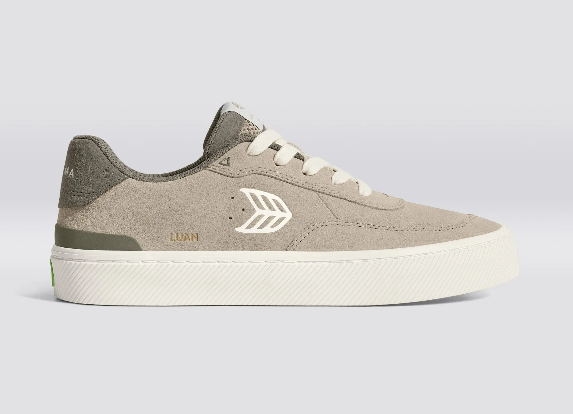 LUAN PRO Plaza Taupe Suede Ivory Logo Sneaker Men
