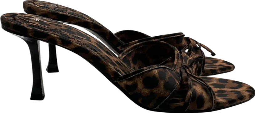 ZARA Brown Animal Print High-heel Sandals UK 7 EU 40 👠