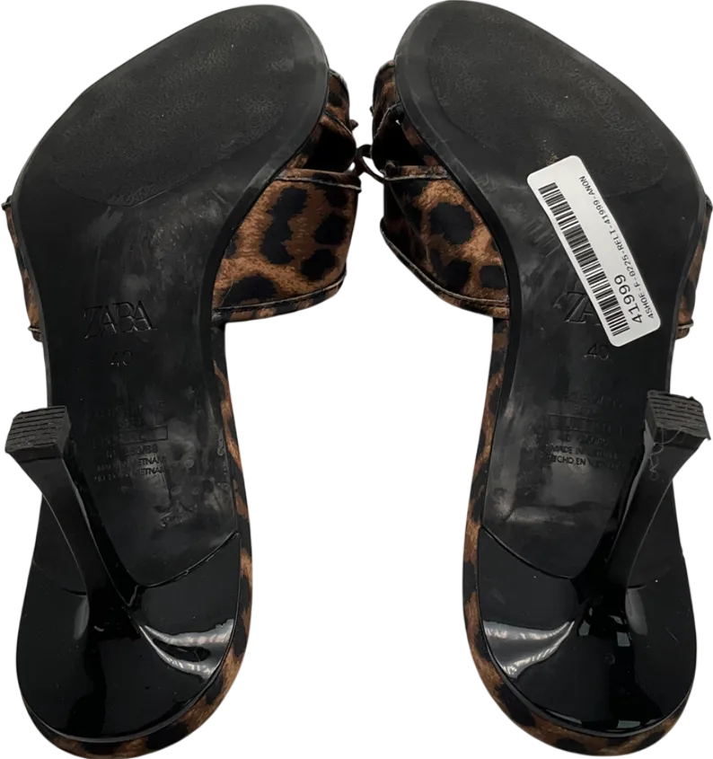 ZARA Brown Animal Print High-heel Sandals UK 7 EU 40 👠